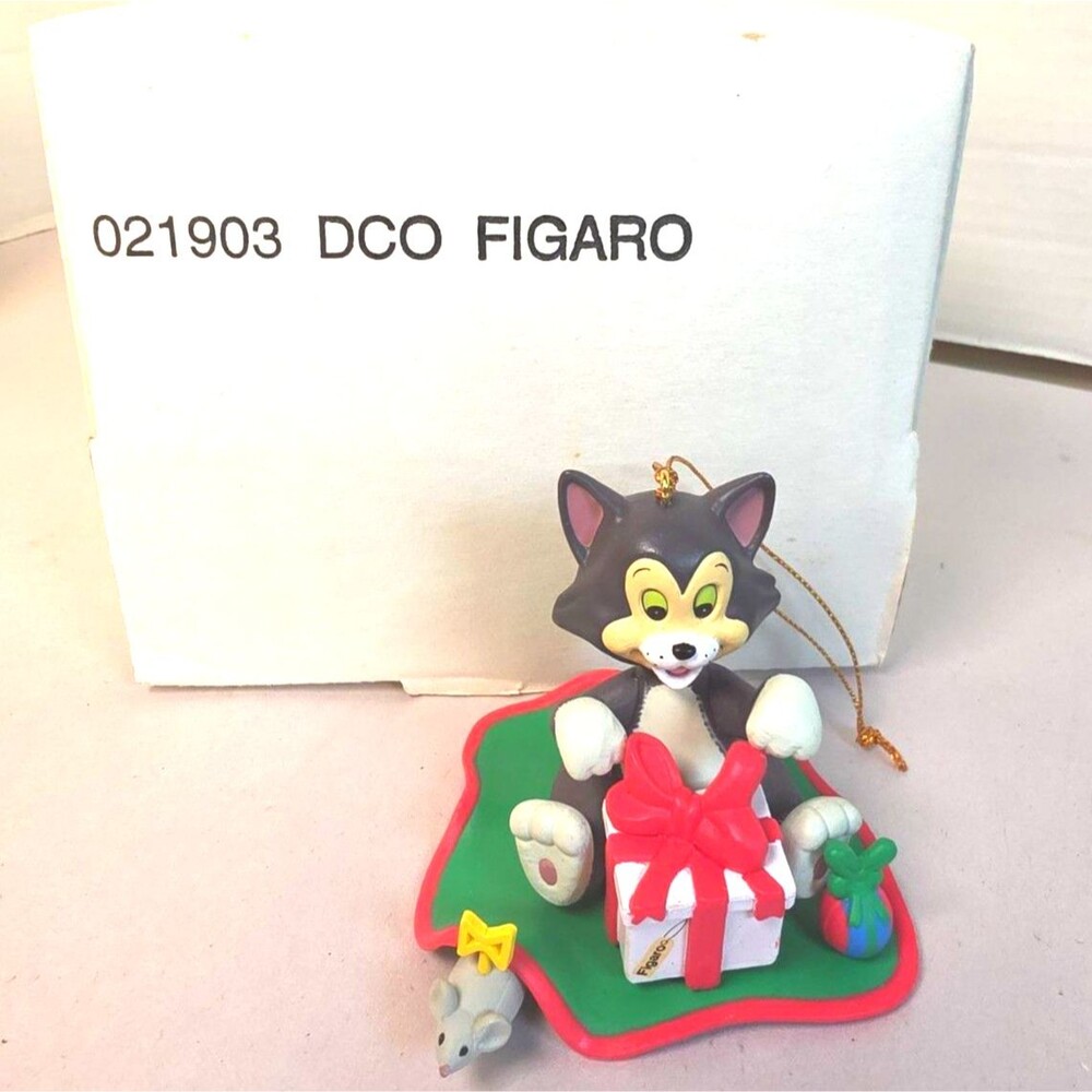 EUC Vintage Grolier Disney Christmas Ornament Collectible Figaro W/Original Box